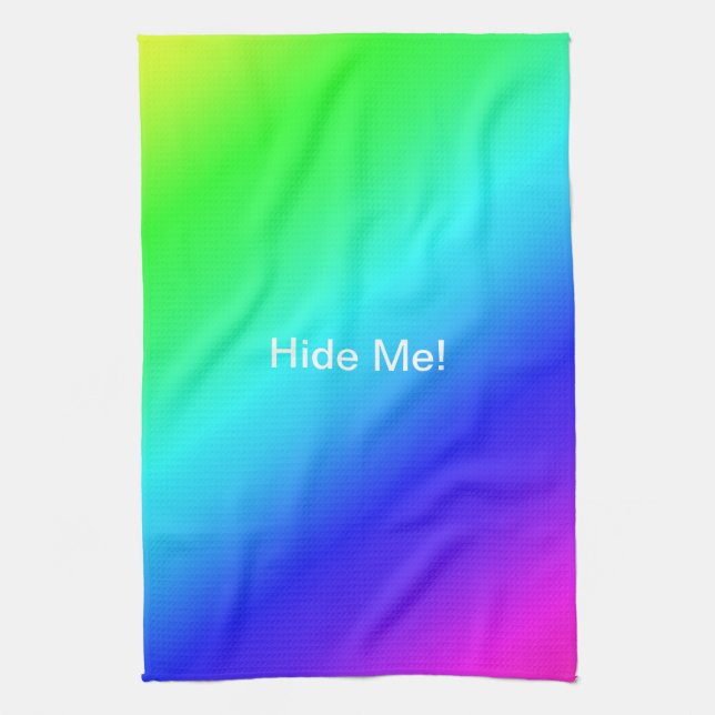 Diagonal Rainbow Gradient Blue to Green Küchentuch (Vertikal)