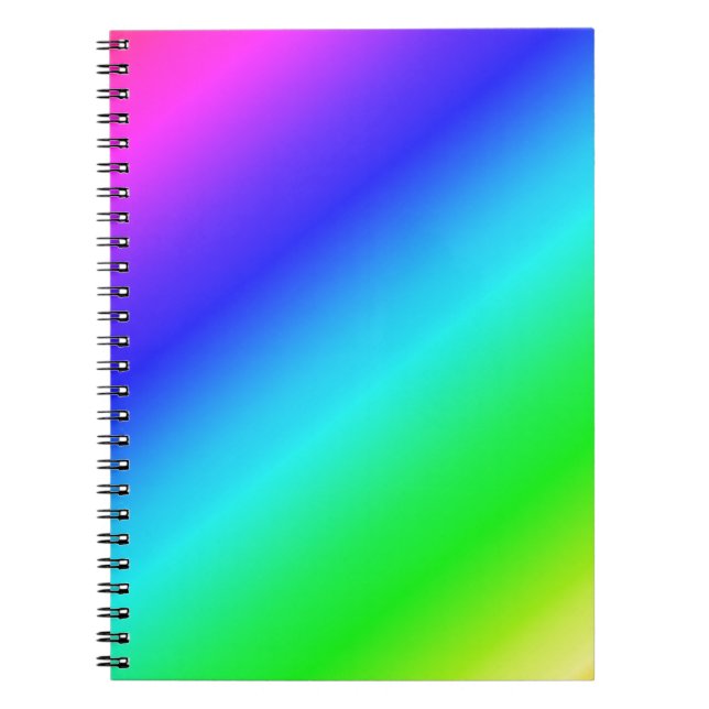 Diagonal Rainbow Gradient Blue to Green Notizblock (Vorderseite)