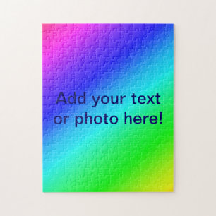 Diagonal Rainbow Gradient Blue to Green Puzzle