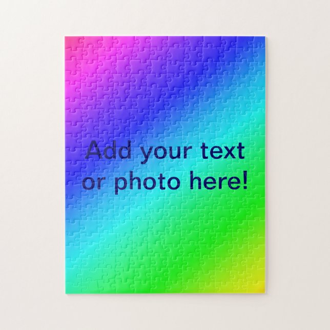 Diagonal Rainbow Gradient Blue to Green Puzzle (Vertikal)