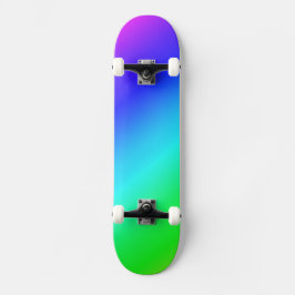 Diagonal Rainbow Gradient Blue to Green Skateboard