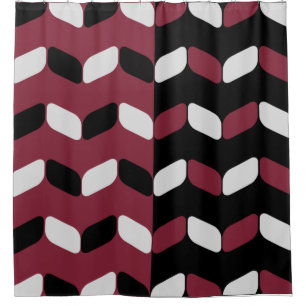 Diagonal Rectangle Black Maroon Duschvorhang