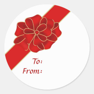 Diagonal Red Bow Sticker