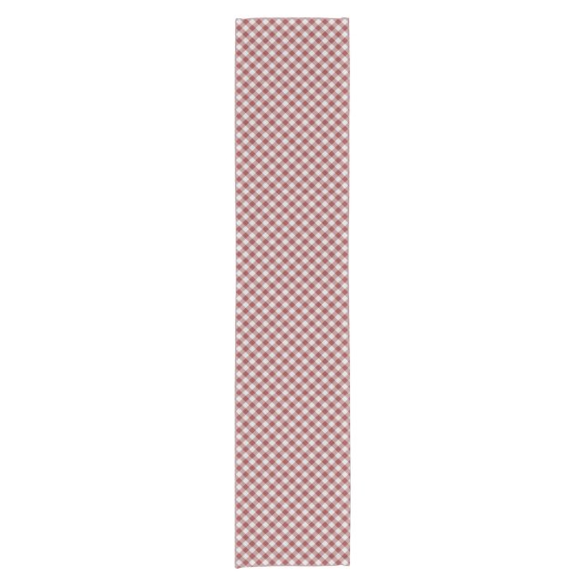 Diagonal Red Gingham Kurzer Tischläufer (Vorderseite)