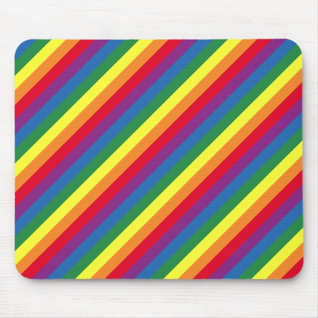 Diagonal-Regenbogenmuster Mousepad (Vorne)