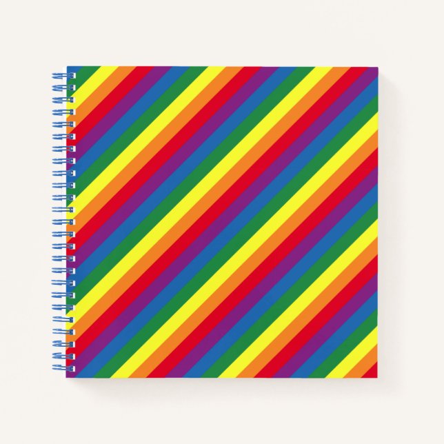 Diagonal-Regenbogenmuster Notizbuch (Vorderseite)