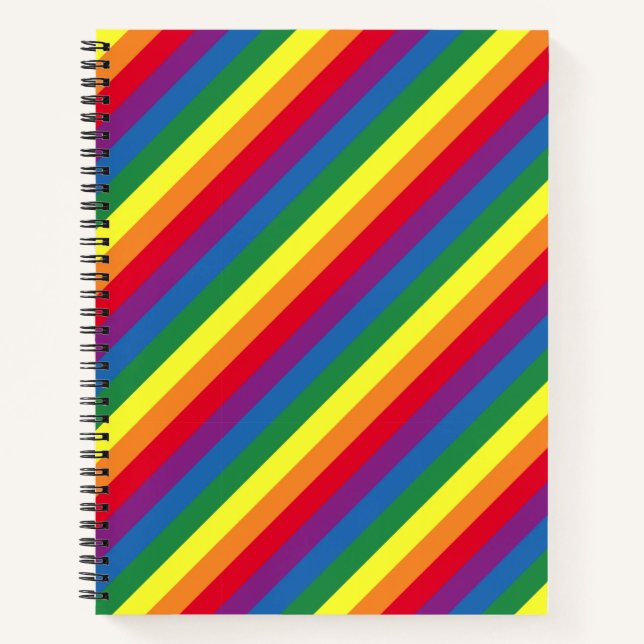Diagonal-Regenbogenmuster Notizbuch (Vorderseite)