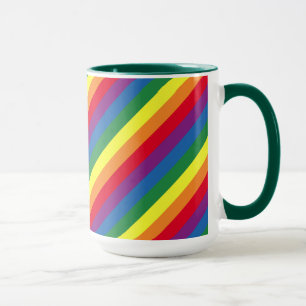 Diagonal-Regenbogenmuster Tasse