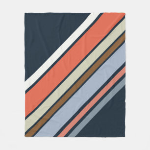 Diagonal Retro Design Streifen Fleecedecke