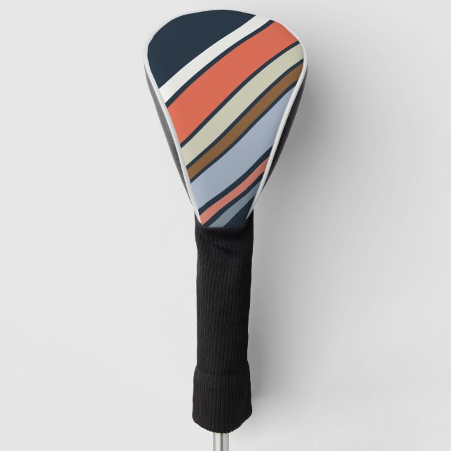 Diagonal Retro Design Streifen Golf Headcover (Vorderseite)