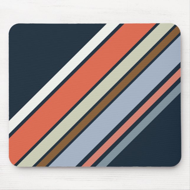 Diagonal Retro Design Streifen Mousepad (Vorne)