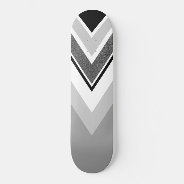 Diagonal schwarz, grau Streifen Skateboard (Vorderseite)