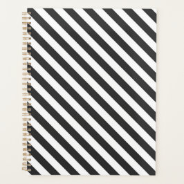 Diagonal schwarz-weiße Streifen Musterplaner Planer