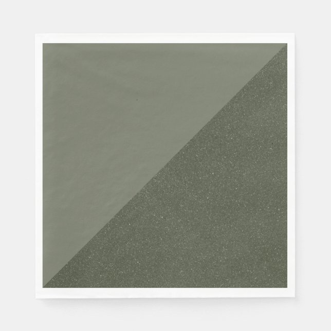 Diagonal Split Moss Green Napkin Serviette (Vorderseite)
