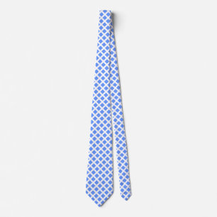 Diagonal Squares - Baby Blue on White Neck Tie Krawatte