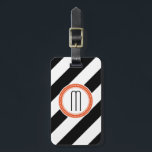 Diagonal Stripe Monogramm Gepäckstück - Koralle Gepäckanhänger<br><div class="desc">Verliere nicht dein Gepäck in der Menge. Dieses robuste Anhänger macht Ihre Tasche leicht zu erkennen.</div>