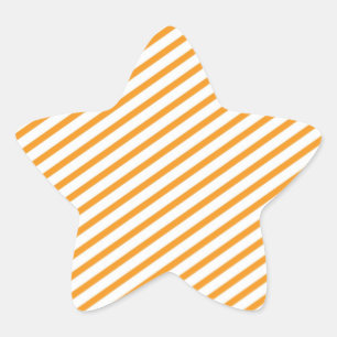 Diagonal Stripe Orange Muster Stern-Aufkleber