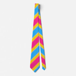 Diagonal Stripe Pansexual Flag Neck Tie Krawatte