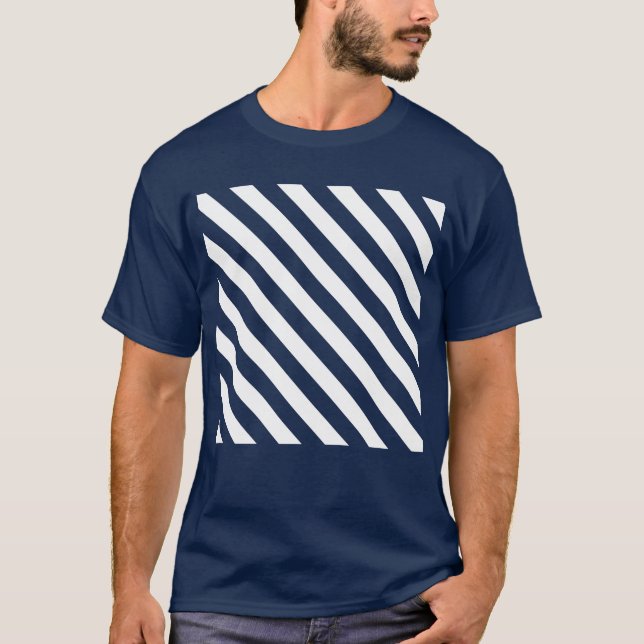 Diagonal Stripes Mono Pattern  T-Shirt (Vorderseite)