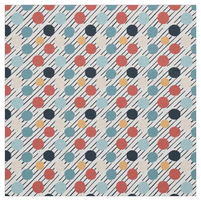 Diagonal Stripes Polka Dots Sketch Stoff (Muster)