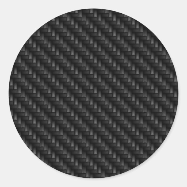 Diagonal Tightly Woven Carbon Fibre Texture Runder Aufkleber (Vorderseite)