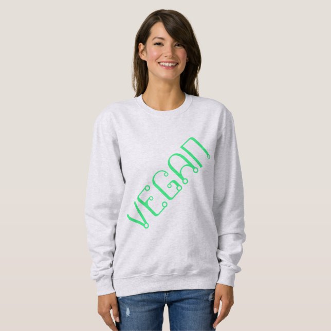 Diagonal "VEGAN" Sweatshirt (Vorne ganz)