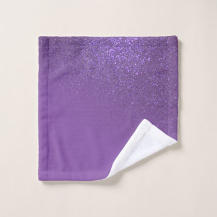 Diagonal Violet Lila Glitzer Gradient Ombre Waschlappen