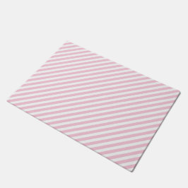 Diagonal white and pink stripes pattern fußmatte