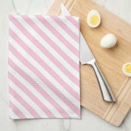 Diagonal white and pink stripes pattern geschirrtuch