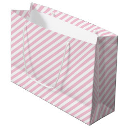 Diagonal white and pink stripes pattern große geschenktüte