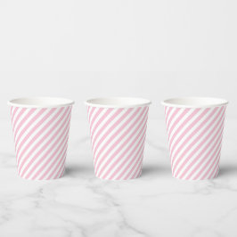 Diagonal white and pink stripes pattern pappbecher