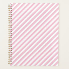 Diagonal white and pink stripes pattern planer