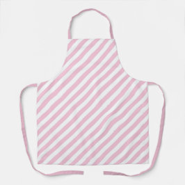 Diagonal white and pink stripes pattern schürze