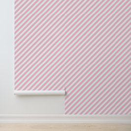 Diagonal white and pink stripes pattern tapete