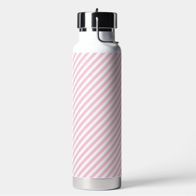 Diagonal white and pink stripes pattern trinkflasche (Links)