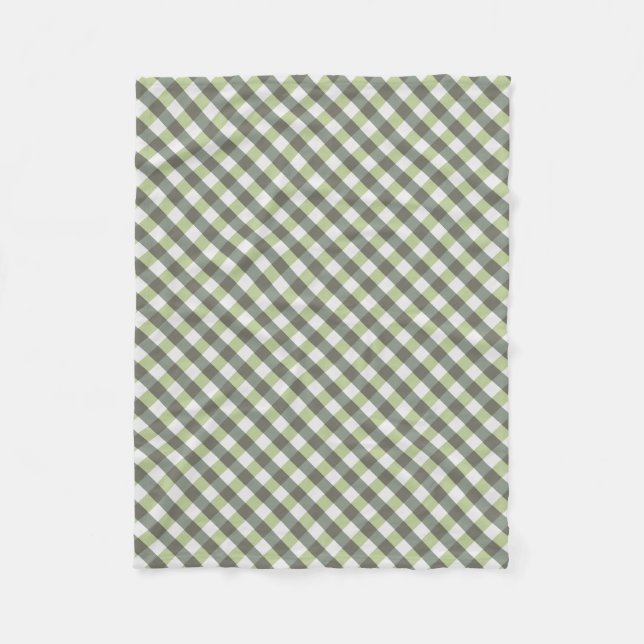 Diagonal Woven Green Gray Muster Fleecedecke (Vorderseite)