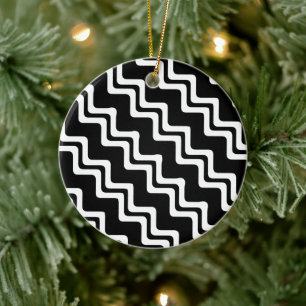 Diagonal Zig Zag Muster für zwei farbige Linien Keramik Ornament