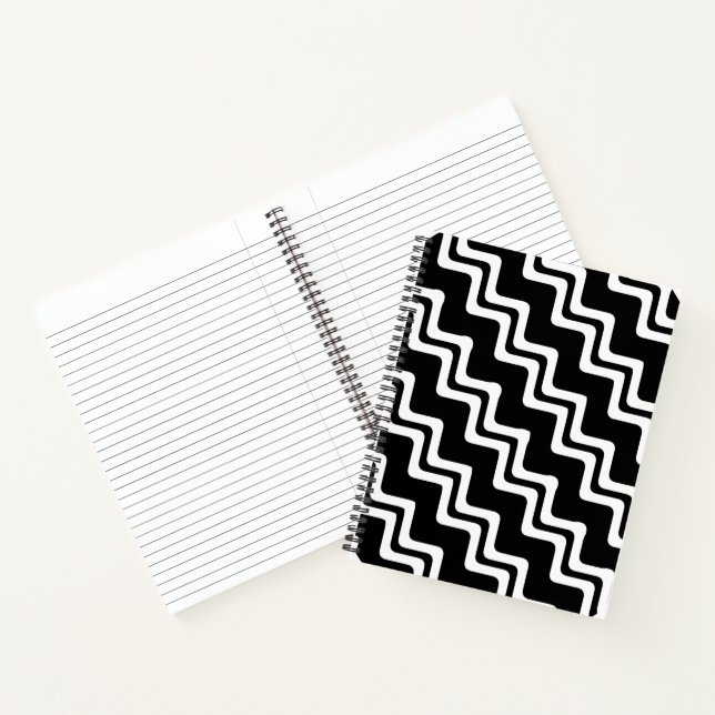 Diagonal Zig Zag Muster für zwei farbige Linien Notizbuch (Innenseite)