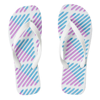 Diagonal zwei Tonstreifen Lila blaue FlipFlops