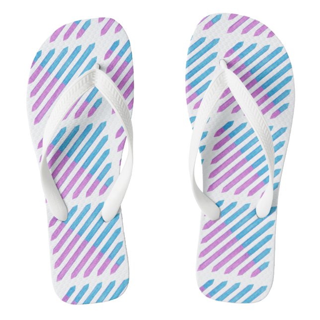 Diagonal zwei Tonstreifen Lila blaue FlipFlops (Fußbett)