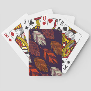 Diagonale Blätter: handGezeichnet Vintages Muster Spielkarten