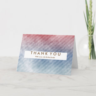Diagonale blaue und rosa Streifen moderne Dankesch Dankeskarte