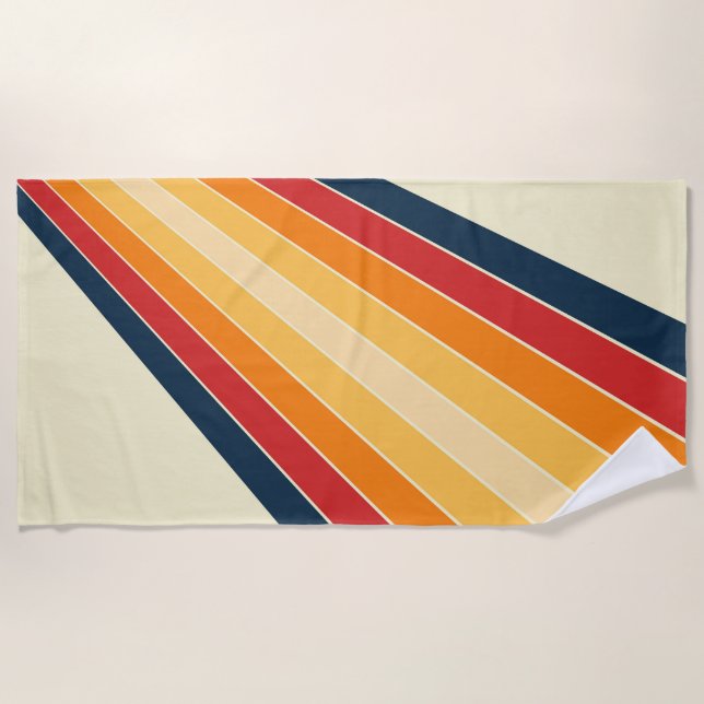 Diagonale bunt Retrosonnen Strandtuch (Vorderseite)