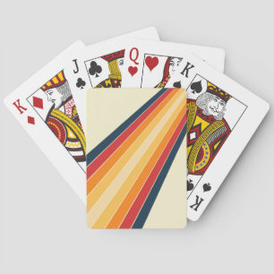 Diagonale farbenfrohe Sonnenstrahlen im Retro-Stil Spielkarten