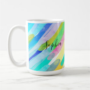 Diagonale Farbstriche, Name, 70er-Jahre Abstract A Kaffeetasse