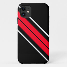 Diagonale, hellrote, weiße Streifen auf schwarz Case-Mate iPhone Hülle