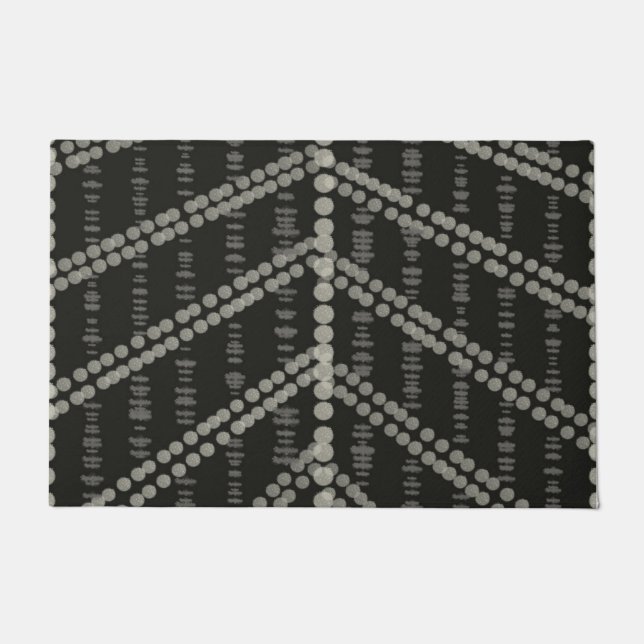 Diagonale Horizontale Vertikale Graue Gepunktete P Fußmatte (Vorderseite)