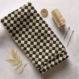 Diagonale Karo Schwarz/Gold Damaskus DCRX Stoff