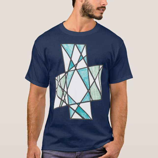 Diagonale kreuzt Motiv-T - Shirt (Vorderseite)