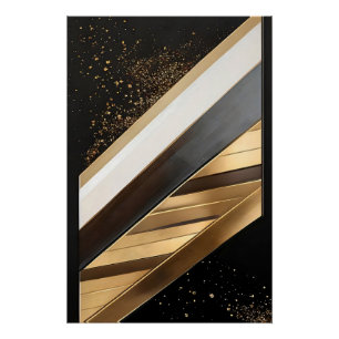 Diagonale Linien aus Gold Poster